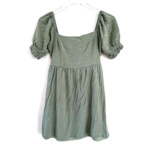 Altar'd State | Gracie Green Puff Sleeve Short Square Neck Dress